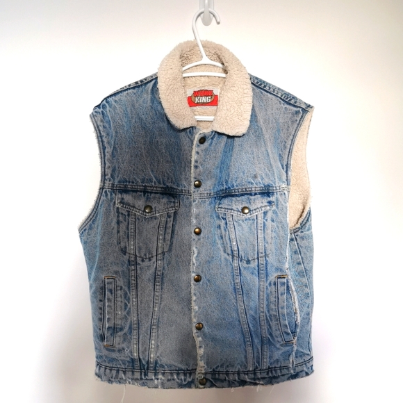 VINTAGE | Sherpa lined denim vest - Picture 1 of 7